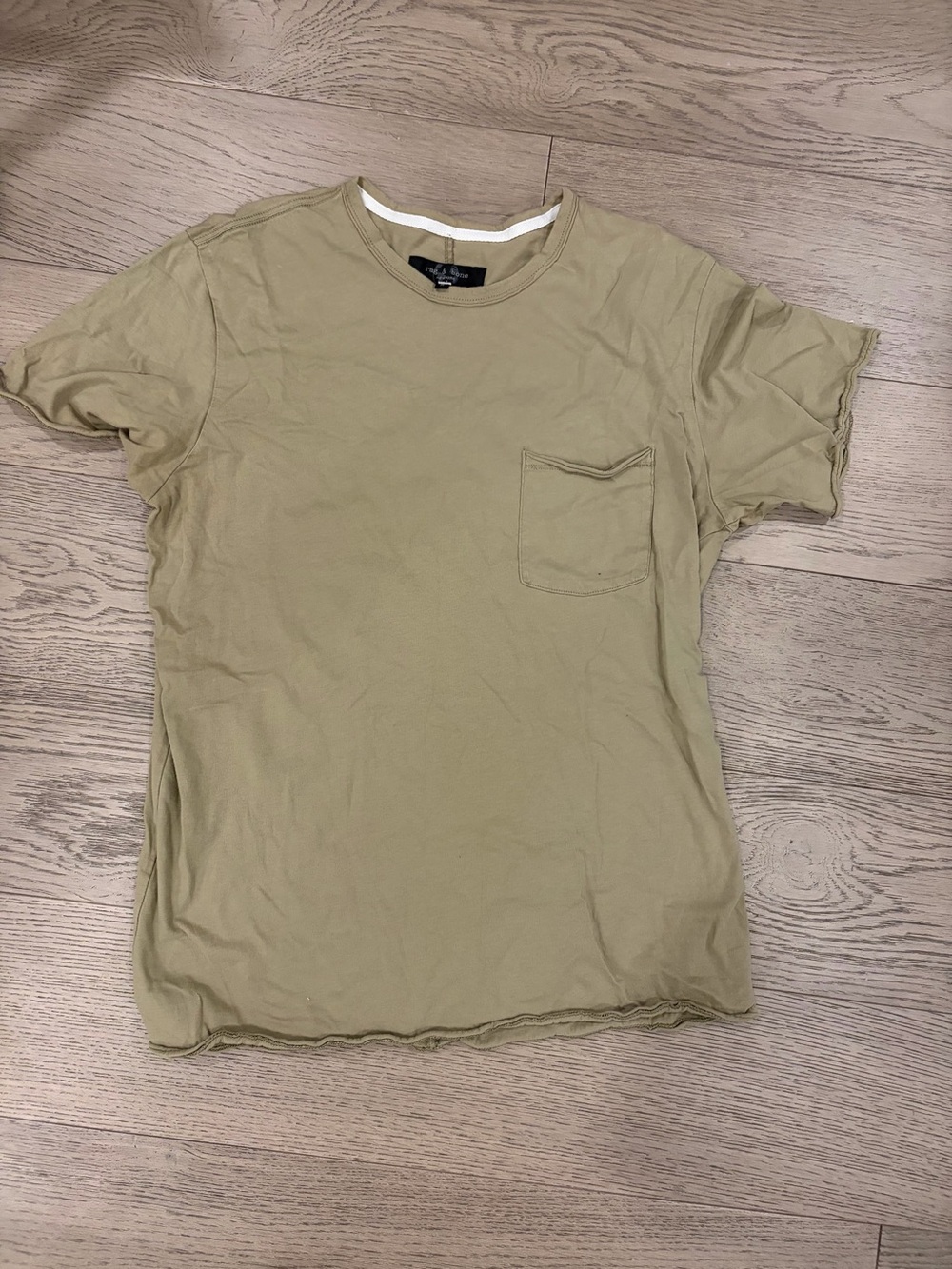 rag & bone Short Sleeve Pocket Tee in Olive Green
